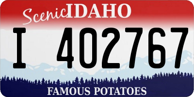 ID license plate I402767