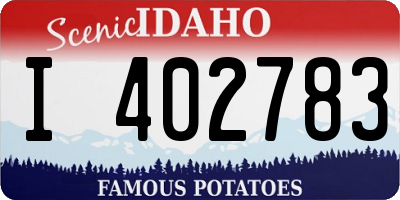 ID license plate I402783