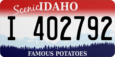 ID license plate I402792