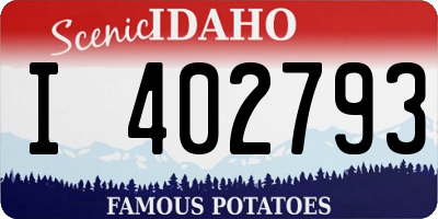 ID license plate I402793