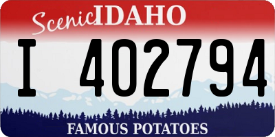 ID license plate I402794