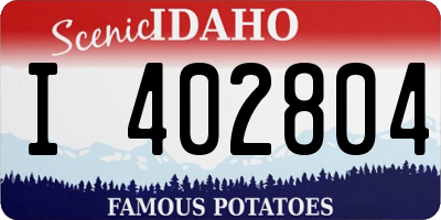 ID license plate I402804