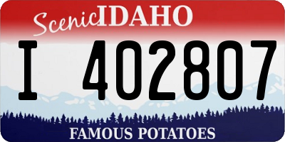 ID license plate I402807