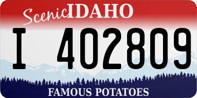 ID license plate I402809