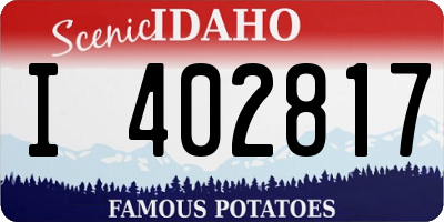 ID license plate I402817