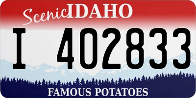ID license plate I402833