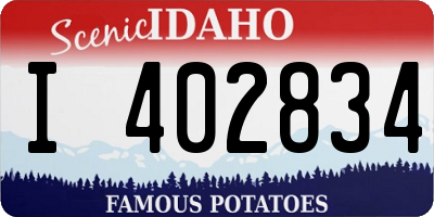 ID license plate I402834