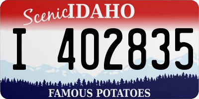 ID license plate I402835