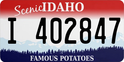 ID license plate I402847