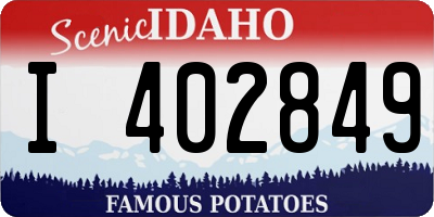ID license plate I402849