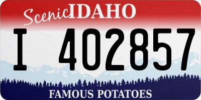 ID license plate I402857
