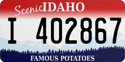 ID license plate I402867