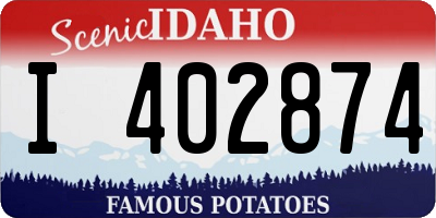 ID license plate I402874