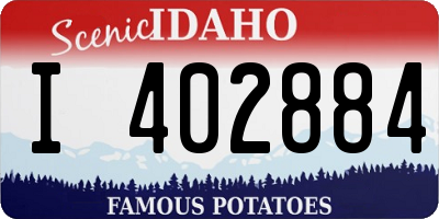 ID license plate I402884