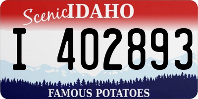 ID license plate I402893