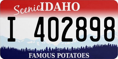 ID license plate I402898