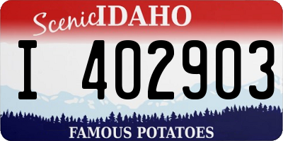 ID license plate I402903