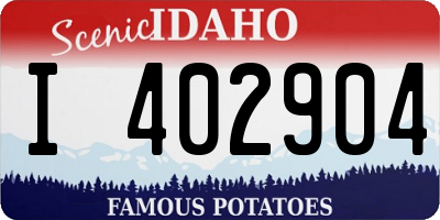 ID license plate I402904