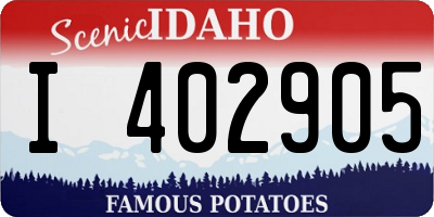 ID license plate I402905