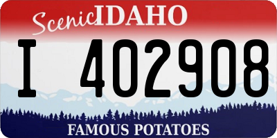 ID license plate I402908