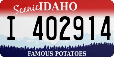 ID license plate I402914