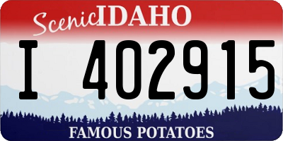 ID license plate I402915