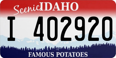 ID license plate I402920