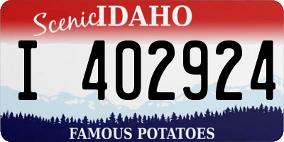 ID license plate I402924