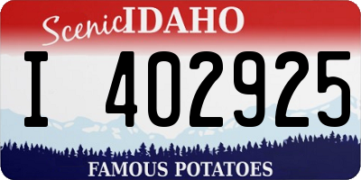 ID license plate I402925