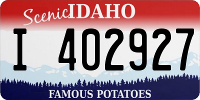 ID license plate I402927