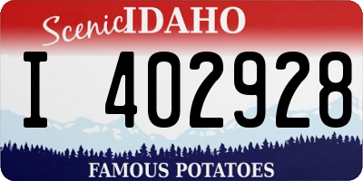 ID license plate I402928
