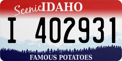 ID license plate I402931
