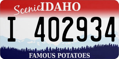 ID license plate I402934