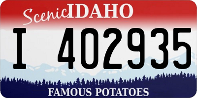 ID license plate I402935