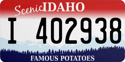ID license plate I402938