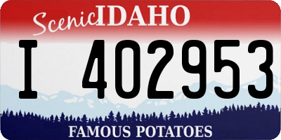 ID license plate I402953