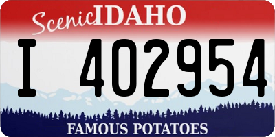 ID license plate I402954