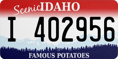 ID license plate I402956