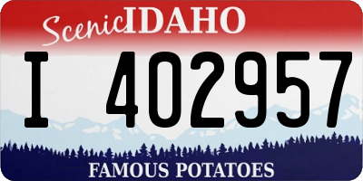 ID license plate I402957
