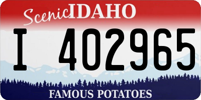 ID license plate I402965