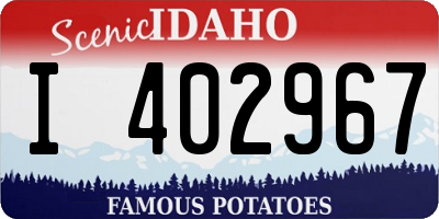 ID license plate I402967