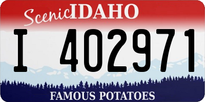 ID license plate I402971