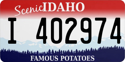 ID license plate I402974