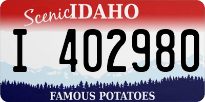 ID license plate I402980