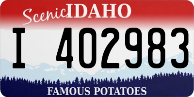 ID license plate I402983