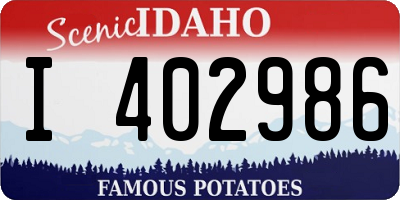 ID license plate I402986