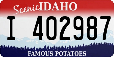 ID license plate I402987