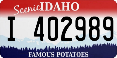 ID license plate I402989