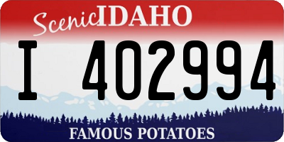 ID license plate I402994