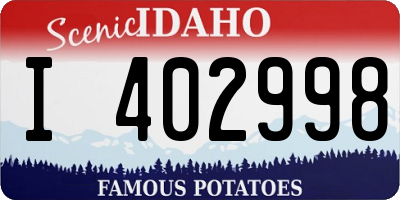 ID license plate I402998